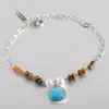 Europa y Estados Unidos transfronterizo 12MM moda cuadrado zafiro acero inoxidable pulsera ojo de tigre perla pulsera de cuentas regalo mujeres