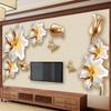 Papel de Parede para Parede de Fundo de TV Estilo Europeu Em Relevo Luz Luxo Decoração de Sofá para Sala de Estar Papel de Parede para Fundo Inteiro