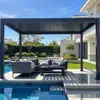 Suministro Transfronterizo Aleación de Aluminio Pérgola de Lamas Abatibles Terraza Patio Jardín Parasol Protección contra la Lluvia Pabellón de Aleación de Aluminio
