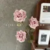 Flores Artificiales Rosa Cappuccino de 3 Cabezas Decoración de Salón de Bodas Escena Arreglo Floral Flores Decorativas Accesorios para Fotografía Venta al por Mayor