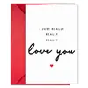 1 cartão de felicitações simples escrito à mão para aniversário de casal com envelope vermelho, mensagem de amor em inglês, cartão de confissão para o Dia dos Namorados