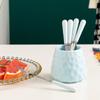 Tenedor de fruta doméstico de acero inoxidable, traje de tanque de almacenamiento, seguridad para niños, de alta gama, lindo, palillo de fruta de fresa, tenedor pequeño para fruta