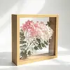Porta-Retrato Oco Personalizado, Porta-Retrato Dupla Face, Porta-Retrato com Flores Secas e Flores Preservadas, Ornamento de Armazenamento 3D com Espécimes Feito à Mão