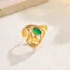 Moda Transfronteriza Europea y Americana Ins Anillo de Acero Inoxidable Flor Piedra Preciosa Anillo Apilable Creativo de Acero de Titanio Estrella de Mar Girasol