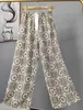Pantalones de pijama de algodón para mujer, verano, finos, estampados, casuales, de pierna ancha, pueden usar mujeres embarazadas, comercio exterior, pantalones de talla grande