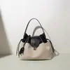 Moda Nova de Verão Estilo Coreano Nicho Bolsa de Linho Elegante Patchwork Bolsa Transversal para Trabalho e Deslocamento Bolsa de Mão Simples para Mulheres