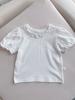 Camiseta de encaje de verano para niñas, ropa coreana para niños, ropa de manga corta, camiseta fina de encaje para bebés, ropa de verano para bebés