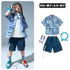Moda Hip-hop moda moda moda moda moda moda moda moda moda moda moda moda roupa para meninos para meninas no verão com conjunto de camisa xadrez e shorts para meninas