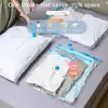 Bolsas de compresión al vacío transfronterizas, azul transparente, engrosadas, a prueba de explosiones, con cierre, para guardar ropa de temporada y ropa de cama en casa