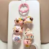 Serie de Helados Bubble Mart: Cuatro Cuentas Gruesas Pintadas al Óleo con Cierres de Lazo, Dijes para Teléfono, Cadenas para Teléfono y Dijes para Bolsos