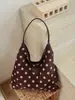 Bolso grande de ante estilo coreano con lunares para mujer, nuevo bolso de hombro tipo tote para principios de otoño 2026, bolso de viaje para madre e hija, bolso de uso diario