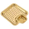 Prato para Dumpling com Prato para Vinagre Placa Longa Quadrada Espessa de Aço Inoxidável Prato para Batata Frita Prato Criativo para Fritura para Restaurante