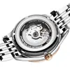 Relógio Mecânico Genuíno Germas para Mulheres, Pulseira Simples de Aço, Relógio Feminino com Calendário Duplo Luminoso, Relógio Feminino Mecânico Totalmente Automático