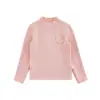 Camada Base Infantil Wuli Bu Yi Inverno Novo Estilo Gola Meia Alta Infantil Camiseta Térmica Justa Simples Top para Menina