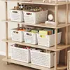 Cesta de plástico para guardar artículos diversos de escritorio, rectangular, para guardar juguetes, aperitivos, para jardín de infantes, cesta pequeña