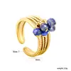 Diseño de Nicho Transfronterizo Acero Inoxidable Borla Mariposa Anillo Abierto Ajustable Chapado en Oro de 18K Moda Anillo Personalizado