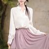 ¡Princesa, por favor, tenga la seguridad! Exquisito Collar de Encaje Camisa Blanca para Mujer Primavera Nueva Camisa Holgada Versátil Top Elegante