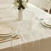 Caminho de Mesa Franzido de Chiffon Bali Transfronteiriço, Toalha de Mesa de Gaze Bolha Torcida Francesa, Decoração de Festa de Casamento Aniversário