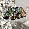 Decoraciones para Árbol de Navidad de Tractor Personalizadas Transfronterizas Colgante Plano Acrílico Adornos de Regalo Navideño