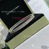 Novo Modelo Pulseira Caleidoscópio Estreita Banhada a Ouro Branco 18K Ouro Rosa, Versão Larga com Pedras e Cravação Completa de Diamantes, Pulseira Cravejada de Diamantes Trevo de Quatro Folhas