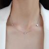 Gargantilla Lujo Ligero Diseño Nicho S Cadena Plana Acero Titanio Oro 18K Collar Clavícula Cuentas Pequeñas Doradas Efecto Adelgazante