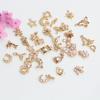 Acessórios banhados a ouro 14k com zircônia estrela lua borboleta coração pequenos pingentes DIY colar brincos materiais para berloque