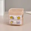 Porta lápices de plástico transparente de dibujos animados multifuncional al por mayor caja de almacenamiento de barril de lápiz de plástico de crema linda creativa para niños DIY