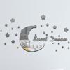 Adhesivos de Pared Acrílicos Tridimensionales de Luna Estrella Transfronterizos Sala de Estar Dormitorio Pared de Fondo Espejo Autoadhesivo Decoración Embellecimiento para Cubrir Fealdad