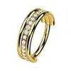 Argola de Titânio Zhenping com Zircônia Embutida Argola Contínua Targus de Septo Tela de Orelha Titânio F136 Piercing para Corpo Humano para Homens e Mulheres
