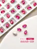 Acessórios de Nail Art da Moda Strass Vermelho Rosa com Base Pontiaguda Ovo de Pombo Deslumbrante Pêssego Inclinado Super Brilhante Decorações de Strass Irregulares Multifacetadas