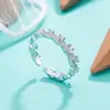 Moda Lujo Ligero Apilable Usar Joker Encaje Completamente Diamantado Círculo Delgado Anillo de Diamante Rai Pequeño Anillo de Cola Variada para Mujer