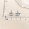 Aretes de Mariposa de Zirconia Colorida Frescos y Dulces Moda de Lujo Ligero Aretes para Viajero de Alto Sentido Elegantes Pin de Plata