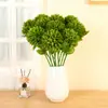 Crisântemo Artificial Bola Venda Quente Transfronteiriça com Folhas, Planta Verde Estilo Nórdico Decoração Suave Arte Floral para Hotéis, Exibição de Janela Crisântemo Ping Pong