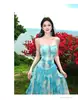 Vestido de suspensório slim-fit com design de nicho levemente luxuoso, elegante e sexy, para férias na praia, vestido longo na cor mostrada na imagem