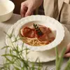 Juego de vajilla de cerámica repujada estilo francés, que incluye platos estilo occidental, fuentes para servir, tazones para arroz, tazones para fideos y tazones para sopa, perfecto para uso doméstico y como regalo de inauguración