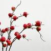 Rama de fruto de caqui Xiao Ye de simulación que contiene Yang flor artificial decoración del hogar fruta artificial floristería de Año Nuevo arreglo floral