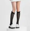 Meias de Malha Leves e Respiráveis para Primavera e Verão, Meias Fofas e Doces Estilo College JK, Meias Lolita com Renda e Laço em Padrão Vazado