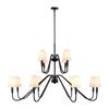 Lámpara de araña nórdica americana, estilo rural pastoral moderno, sencilla, para comedor, sala de estar, dormitorio, estudio, tela de lino, 12 luces colgantes