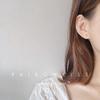 Recién Llegado Aretes de Moda Combinables Estilo Coreano Elegantes Simples Aguja de Plata Esterlina 925 Diseño Nicho Pequeños Aretes de Tuerca Personalidad Femenina