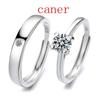 Voz Shake Mano Rápida Estrella en Vivo Moda Anillo de Diamante para Mujer Seis Garras 1 quilate Anillo para Pareja de Mujer Apertura Anillo de Boda