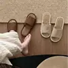 Pantuflas de lino para mujer para primavera y otoño, interiores antideslizantes de suela suave, transpirables, absorbentes de sudor, pantuflas cómodas para parejas, pantuflas de primavera y verano para hombre