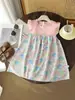 Verão Novo Roupa Infantil Atacado Colorido Patchwork Floral Manga Bufante Vestido de Menina Vestido Infantil Vestido de Princesa