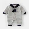 Mameluco de Bebé con Cuello de Marinero 2026 Nueva Ropa Infantil Traje Súper Lindo para Gatear Lindos Niños y Niñas Ropa de Salida de Otoño para Bebé
