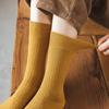 Calcetines largos para mujer otoño e invierno de longitud media y hasta la pantorrilla, doble costura, algodón puro, no hace bolitas, caña alta, color liso, combinan con todo, primavera y otoño
