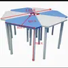 Sala de Lectura para Actividades Grupales Hexagonal de Colores Mesa de Arte Mesa de Pintura y Silla Escritorio y Silla Combinados de Forma Especial para Aula Inteligente