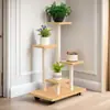 Soporte de flores de hierro forjado para balcón, soporte para macetas de suculentas, estante decorativo para jarrones de sala de estar, estilo escalonado, elegante, móvil y conveniente