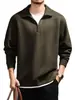 Estilo Old Money Retro Camisa Polo de Manga Larga Pulóver para Hombre Otoño Solapa Falsa de Dos Piezas Holgada Casual Sudadera con Capucha para Hombre