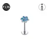Aretes G23 de Titanio para Labio con Zirconio Flor de Ciruelo Rosca Interna Flor Joyería para Perforación Humana Aretes para Tragus