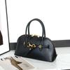 Nova Bolsa Feminina de Couro Vegetal de Alta Qualidade Estilo Retrô Concha Bolsa de Ombro Feminina Versátil Bolsa de Mão de Couro Genuíno Bolsa de Ombro