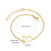 Pulseira de Aço Inoxidável Mais Vendida Transfronteiriça, Pulseira de Aço Inoxidável com Corrente e Pingente de Coração Assimétrico Spliced Personalizado e Criativo